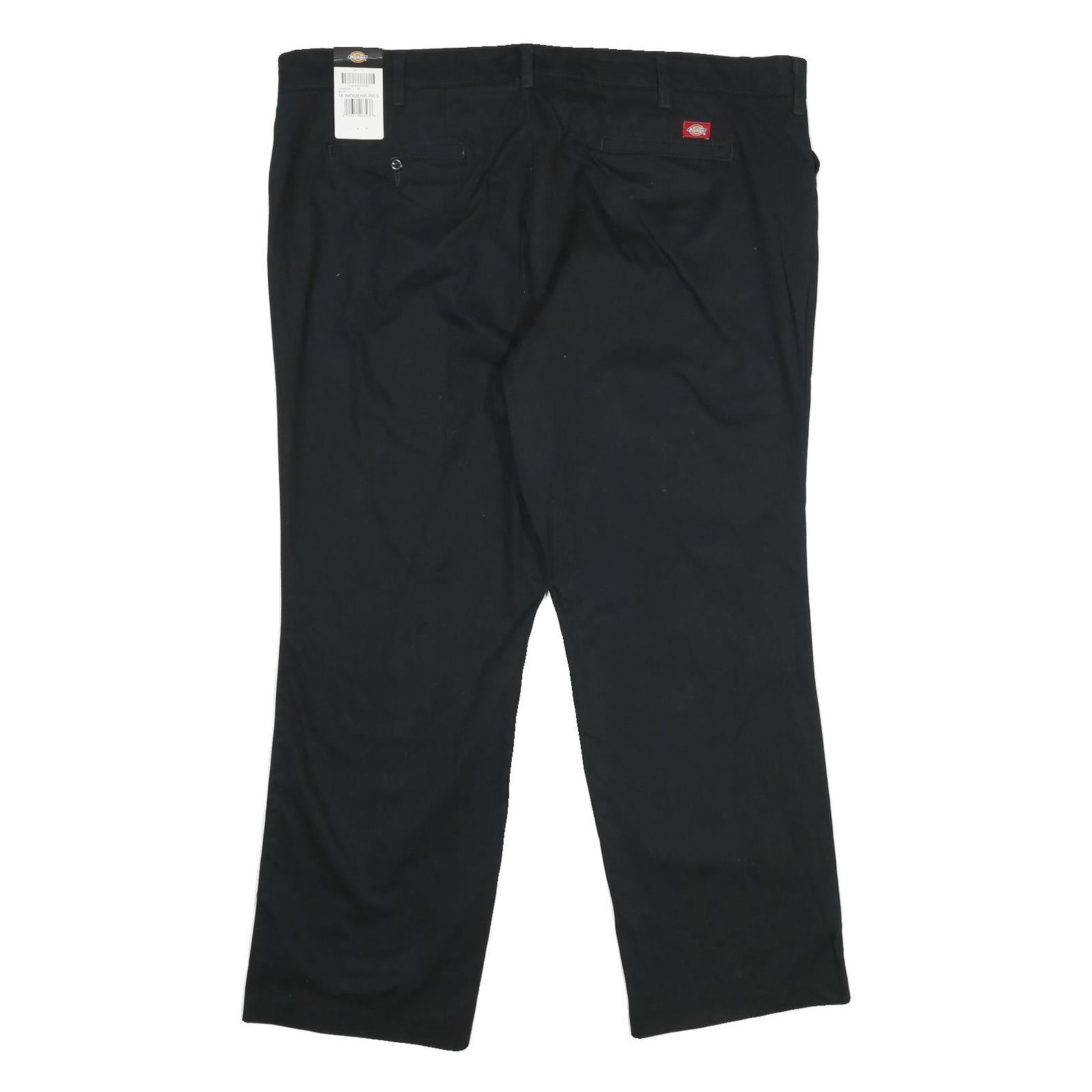 DICKIES Womens Black Relaxed Straight Leg Cotton Blend Trousers W44 L31 Workwear
