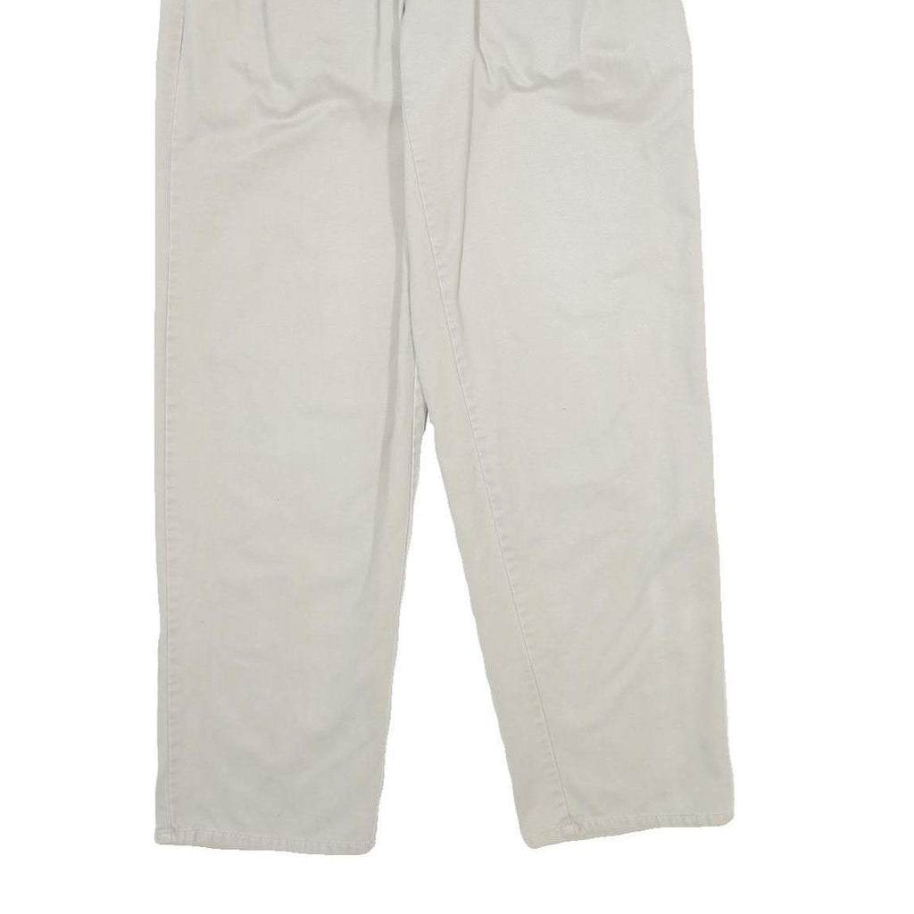 TOMMY HILFIGER Mens Cotton Beige Classic Straight Trousers W31 L32 Casual Zip