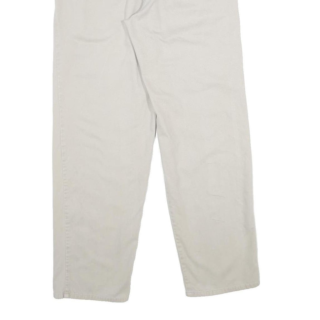 TOMMY HILFIGER Mens Cotton Beige Classic Straight Trousers W31 L32 Casual Zip