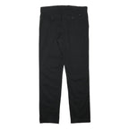 TOMMY HILFIGER Mens Cotton Blend Black Regular Leg Trousers W36 L34 Classic Zip