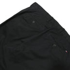TOMMY HILFIGER Mens Cotton Blend Black Regular Leg Trousers W36 L34 Classic Zip