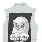 NNIM Mens Blue Denim Sleeveless Patchwork Cotton M Jacket Distressed