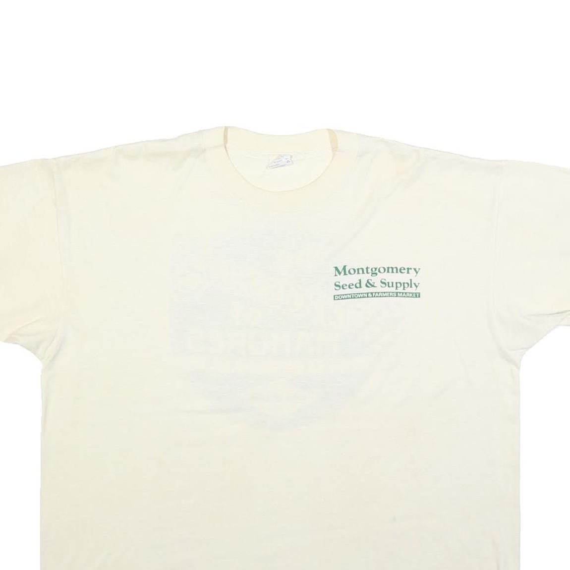 TEEJAYS Womens Cream Green Graphic T-Shirt XL Short Sleeve Crew Neck