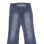 SOUTH POLE Womens Blue Relaxed Wide-Leg Denim Jeans W28 L30 Embellished Pockets