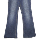 SOUTH POLE Womens Blue Relaxed Wide-Leg Denim Jeans W28 L30 Embellished Pockets