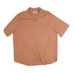 WRANGLER Mens Brown Short Sleeve Shirt XL Cotton Casual Summer Workwear