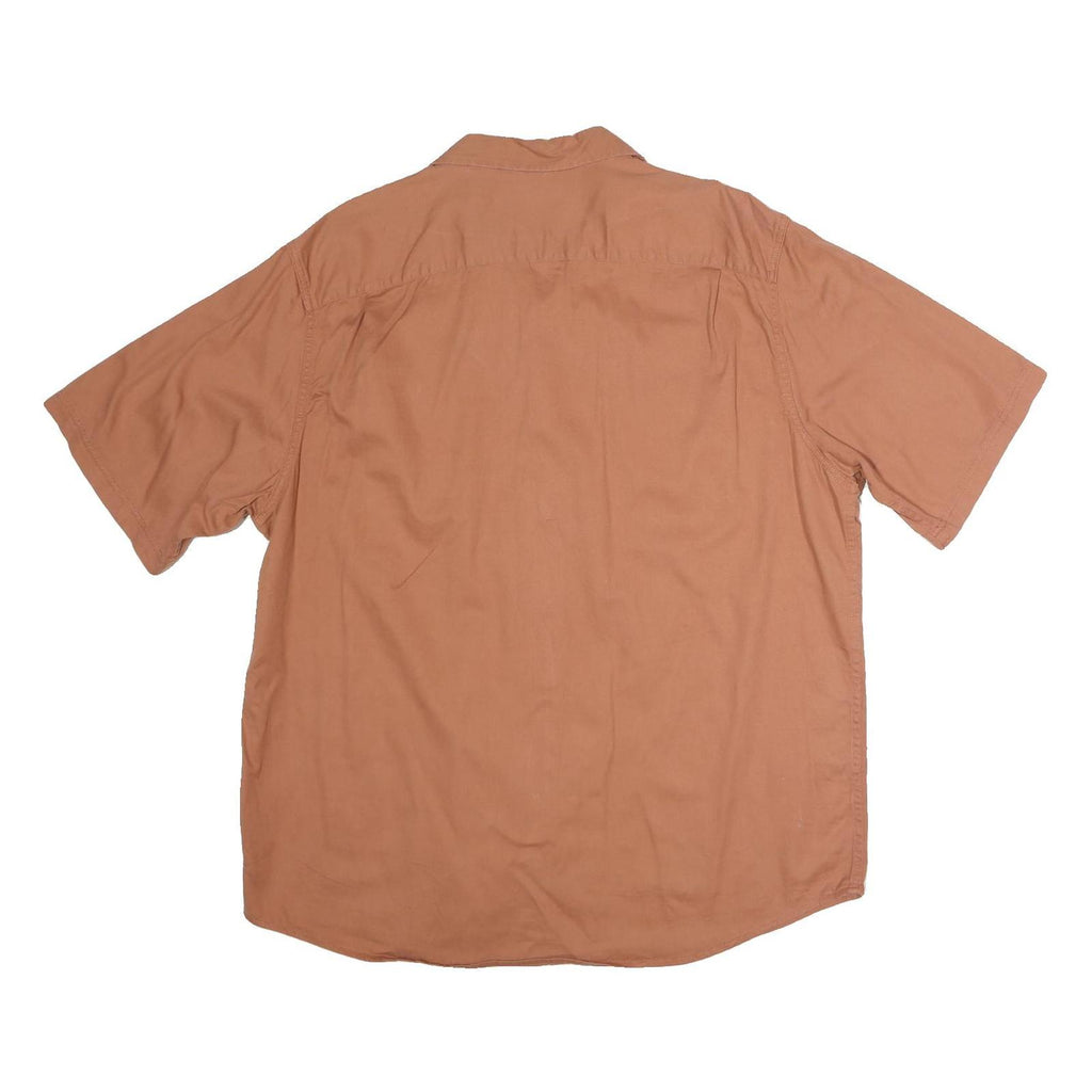 WRANGLER Mens Brown Short Sleeve Shirt XL Cotton Casual Summer Workwear