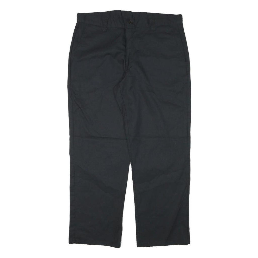 DICKIES Mens Cotton Blend Black Regular Fit Straight Leg Trousers W34 L28