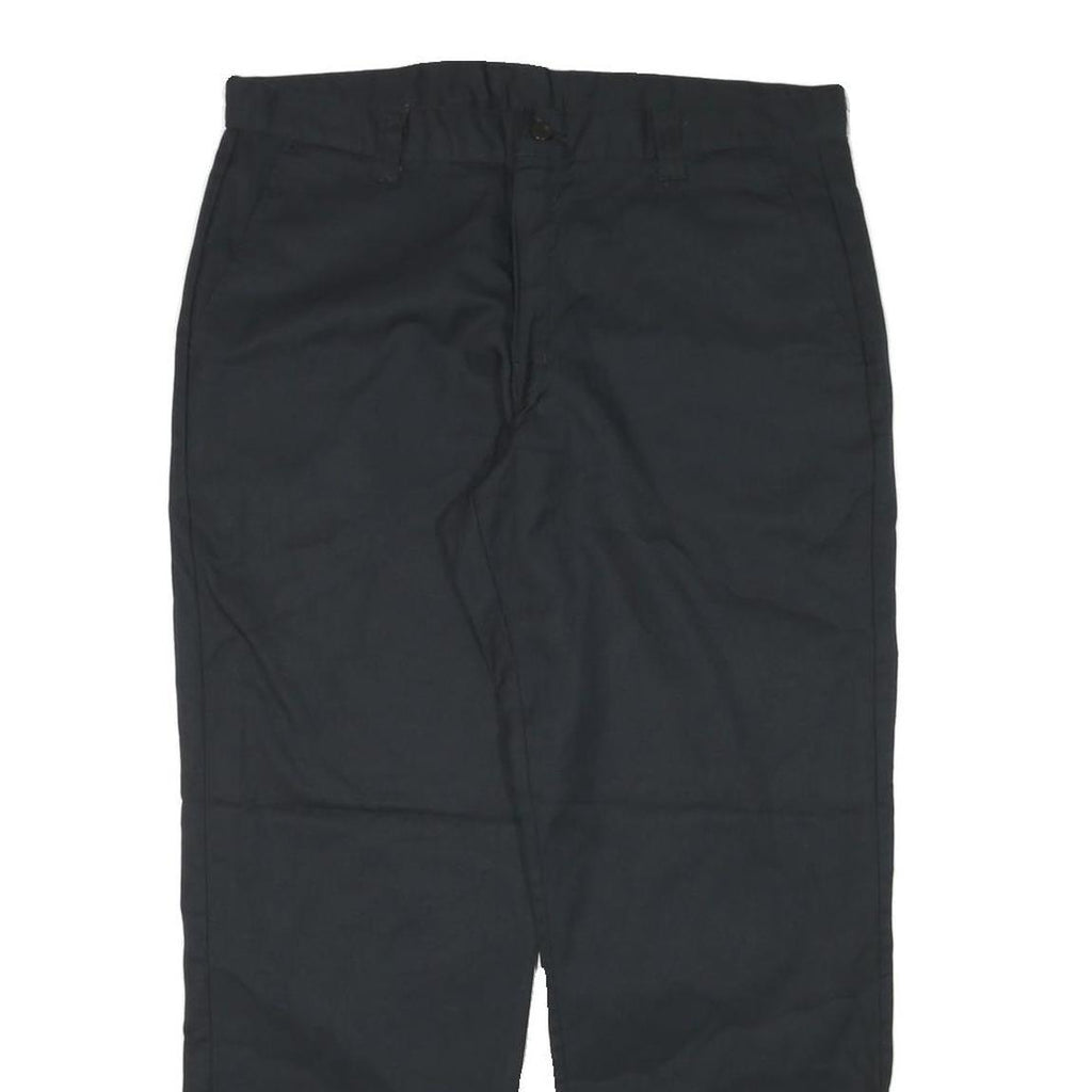 DICKIES Mens Cotton Blend Black Regular Fit Straight Leg Trousers W34 L28