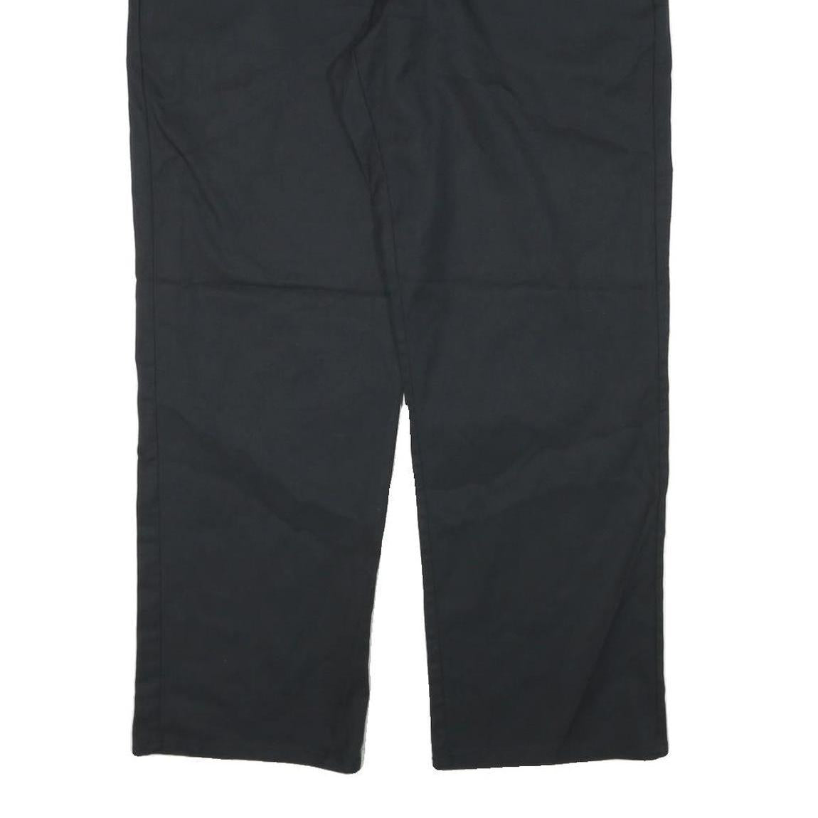 DICKIES Mens Cotton Blend Black Regular Fit Straight Leg Trousers W34 L28