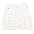 CALVIN KLEIN Womens White Cotton Blend Mini Denim Skirt XS Logo Print