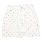 CALVIN KLEIN Womens White Cotton Blend Mini Denim Skirt XS Logo Print