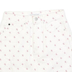 CALVIN KLEIN Womens White Cotton Blend Mini Denim Skirt XS Logo Print