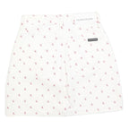 CALVIN KLEIN Womens White Cotton Blend Mini Denim Skirt XS Logo Print