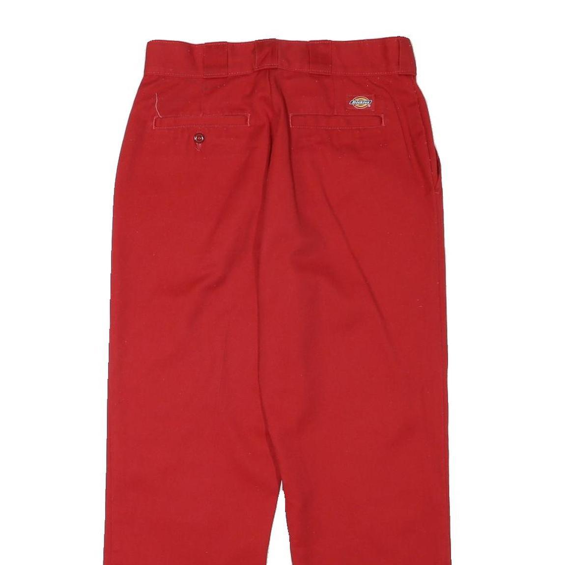 DICKIES Womens Cotton Blend Red Regular Fit Straight Leg Trousers W28 L26