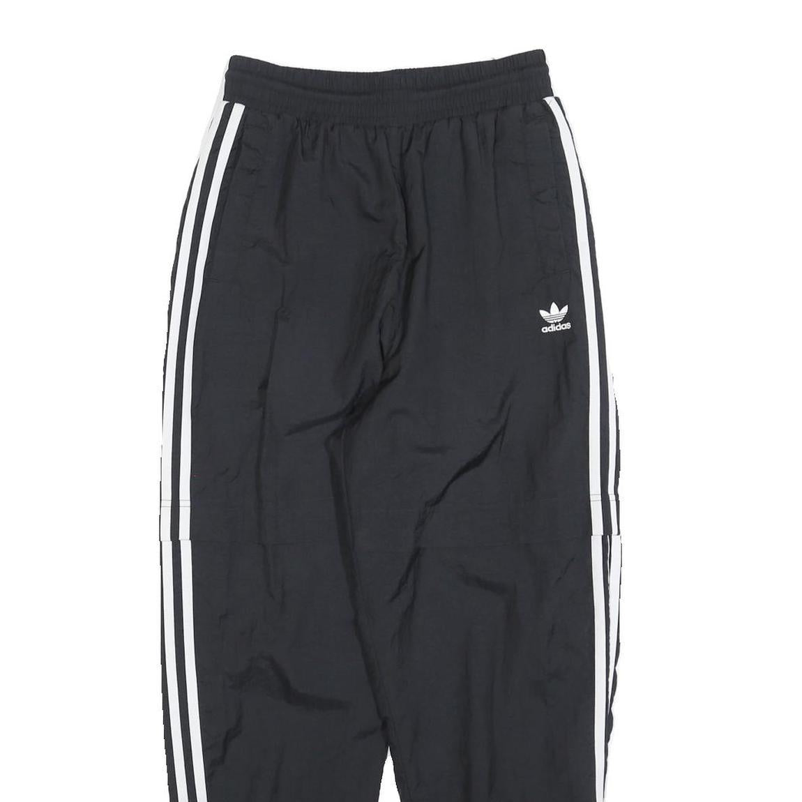 ADIDAS Womens Joggers Black & White Regular Tapered UK 10 W26 L26 Track Pants