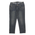INSTANT VINTAGE Womens Regular Denim Jeans Dark Blue W26 L21 Zip Pockets