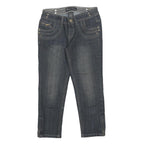 INSTANT VINTAGE Womens Regular Denim Jeans Dark Blue W26 L21 Zip Pockets