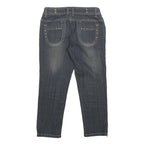 INSTANT VINTAGE Womens Regular Denim Jeans Dark Blue W26 L21 Zip Pockets