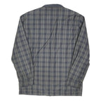 LACOSTE Mens Blue Grey Check Jacket L Polyester Blend Zip Casual Regular Fit