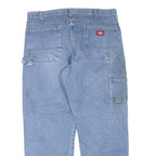 DICKIES Mens Jeans Blue Regular Straight Denim Medium W38 L30 Workwear Zip