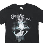 Womens Black Graphic Cellar Darling T-Shirt M Short Sleeve Round Neck Moon