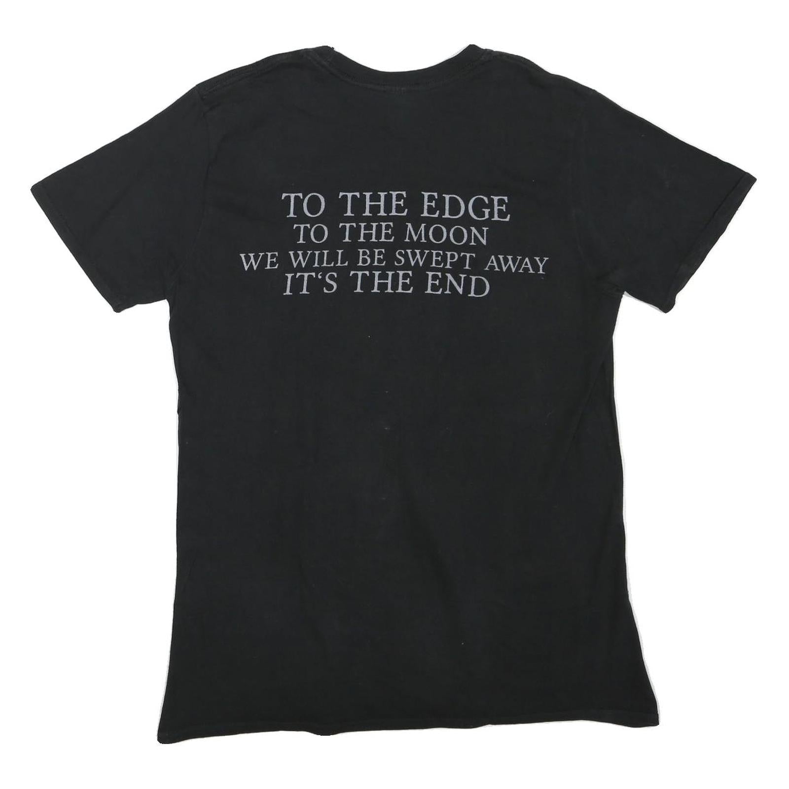 Womens Black Graphic Cellar Darling T-Shirt M Short Sleeve Round Neck Moon