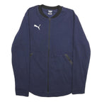 PUMA Mens Navy Blue Cotton Blend Zip Jacket L Sportswear Casual Active