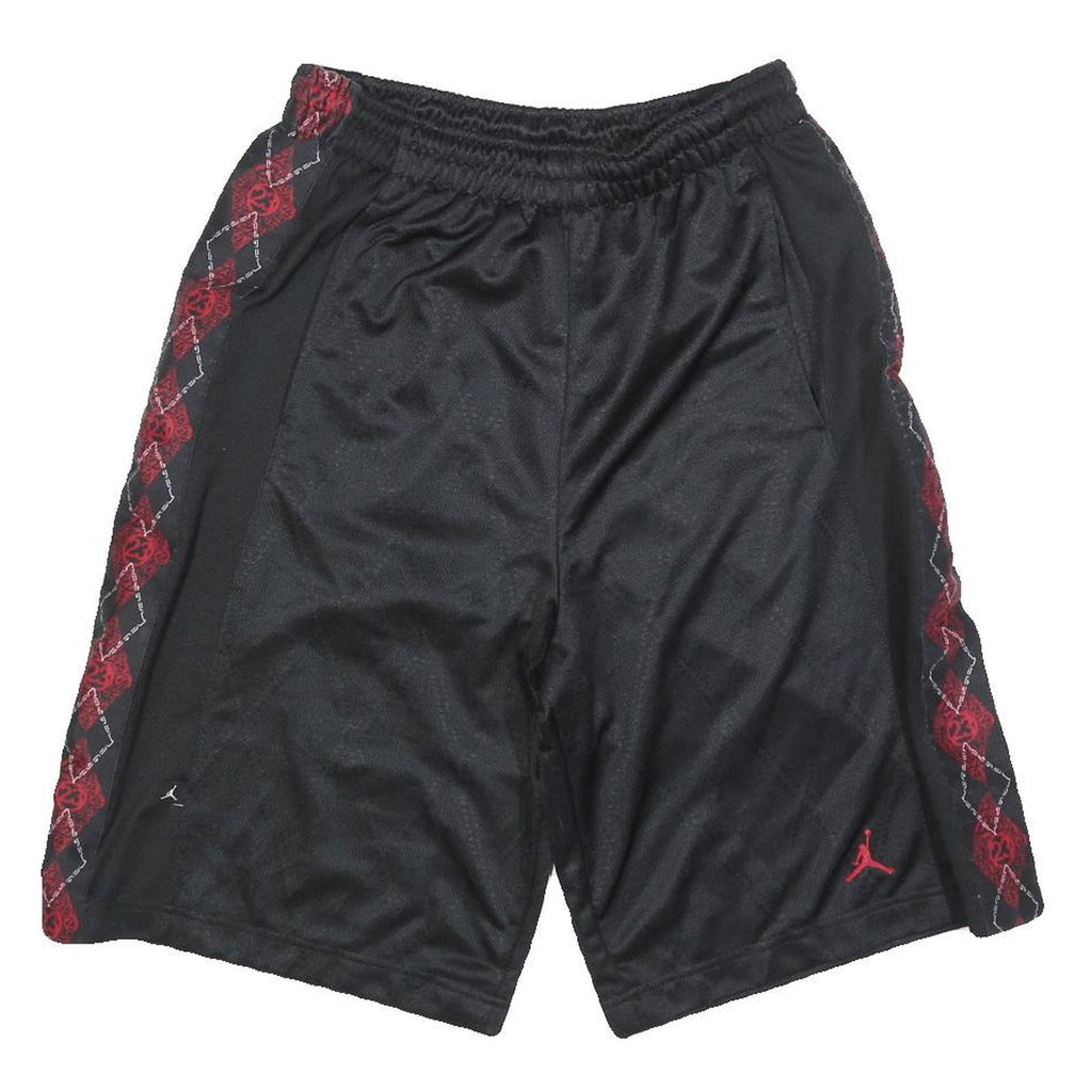 AIR JORDAN Mens Black & Red Casual Shorts S W26 Polyester Sports Gym