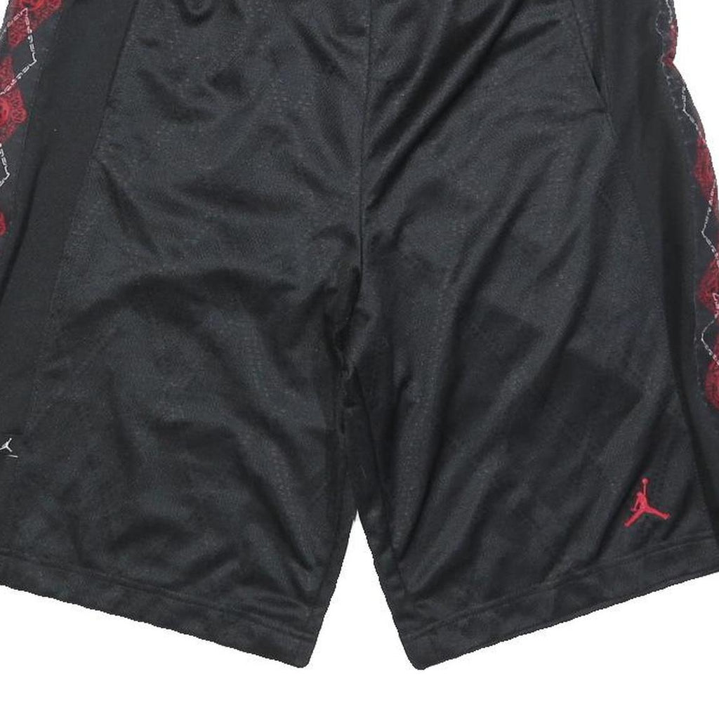AIR JORDAN Mens Black & Red Casual Shorts S W26 Polyester Sports Gym