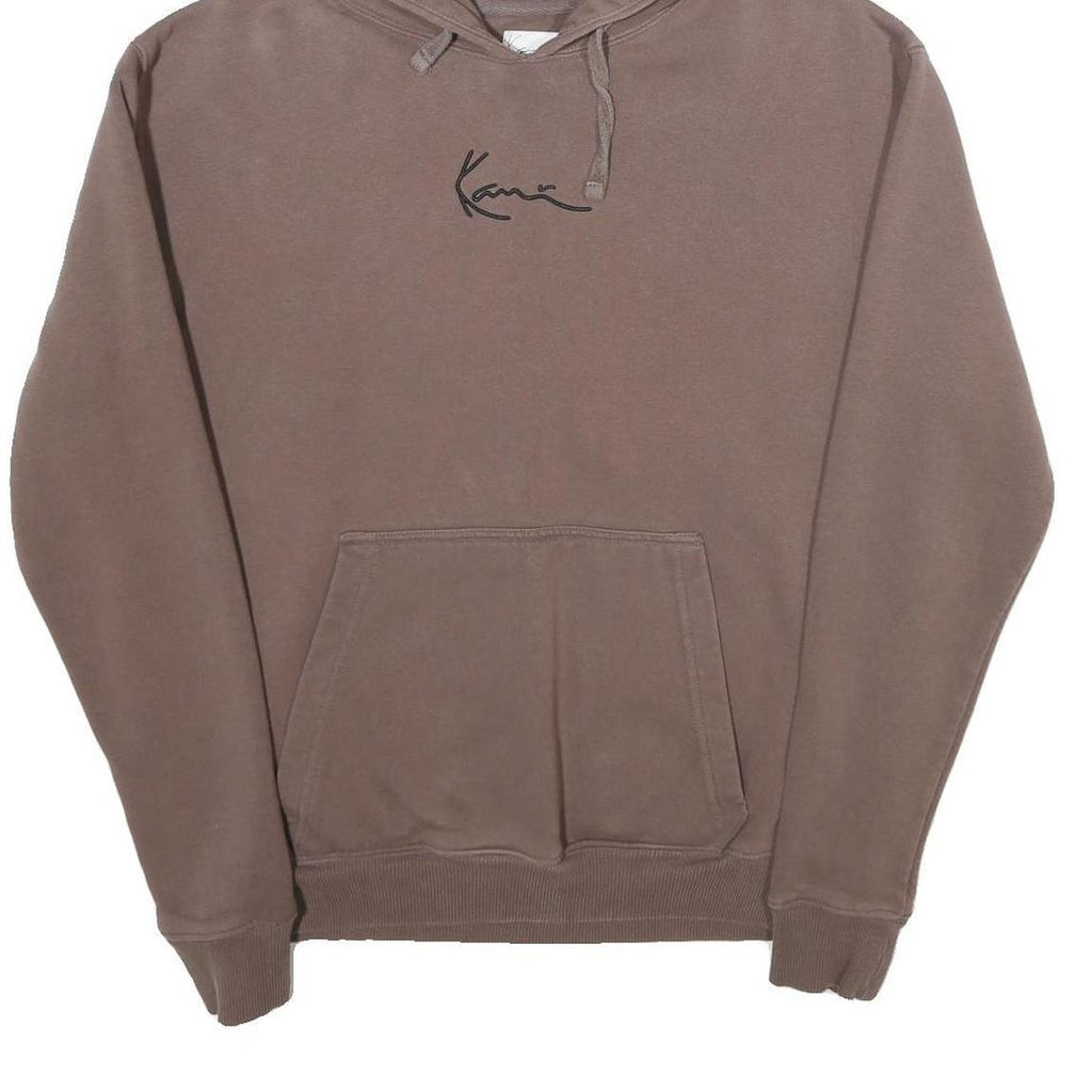 KARL KANI Mens Brown Cotton Blend Hoodie S Signature Script Pullover