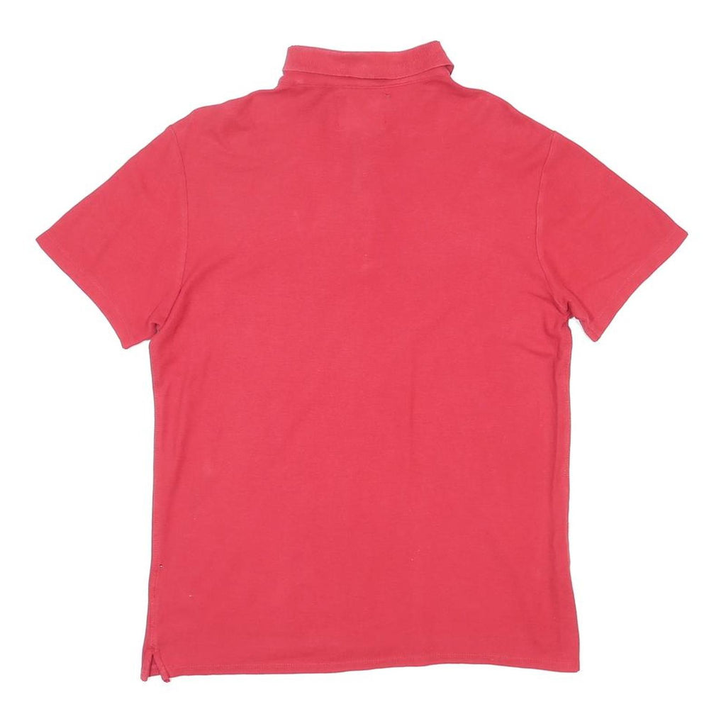 GUESS Mens Red Short Sleeve Plain Polo Shirt M Classic Casual Wear