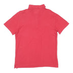 GUESS Mens Red Short Sleeve Plain Polo Shirt M Classic Casual Wear
