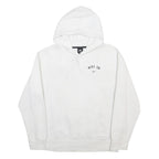 NIKE Mens White Nike SB Hoodie M Cotton Blend Pullover Large Graphic Print