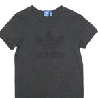 ADIDAS Womens Black Cotton Blend T-Shirt Plain Short Sleeve Mini Dress UK 6