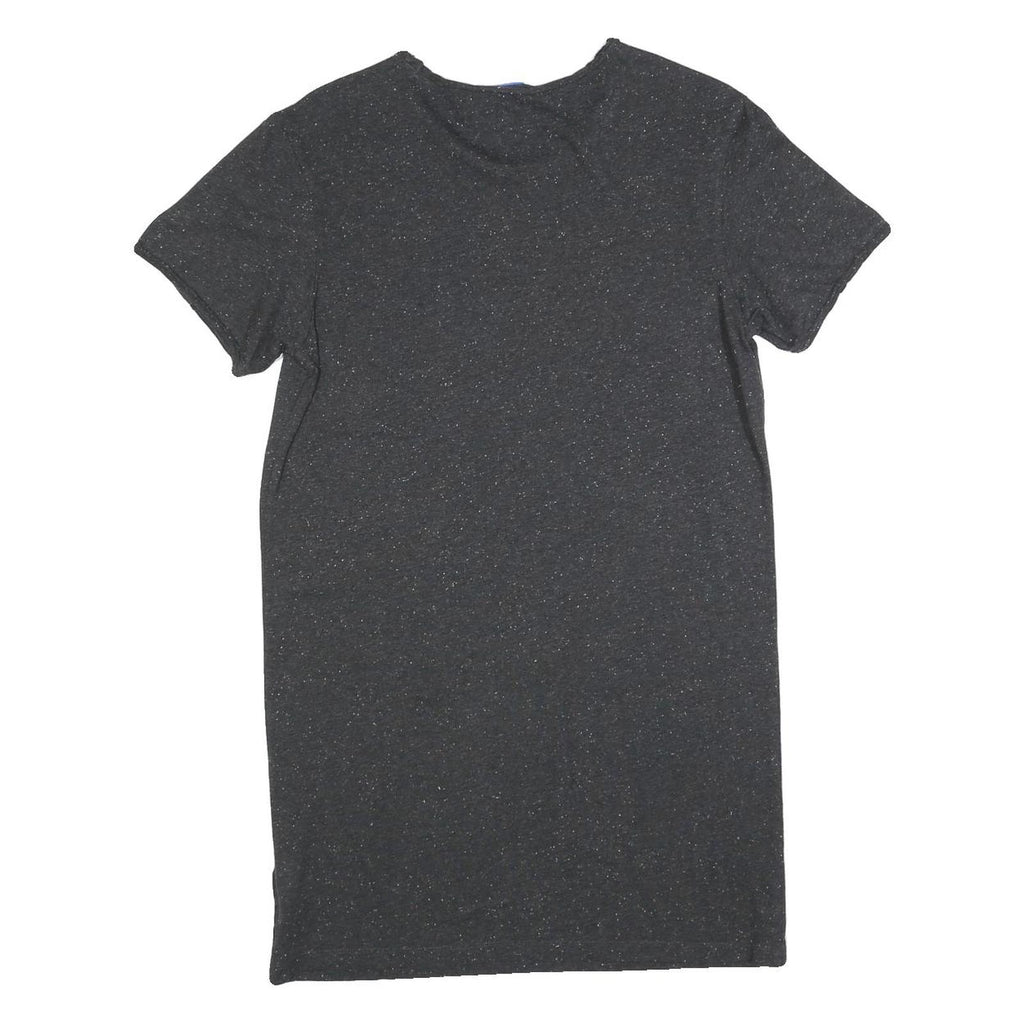 ADIDAS Womens Black Cotton Blend T-Shirt Plain Short Sleeve Mini Dress UK 6