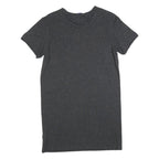 ADIDAS Womens Black Cotton Blend T-Shirt Plain Short Sleeve Mini Dress UK 6