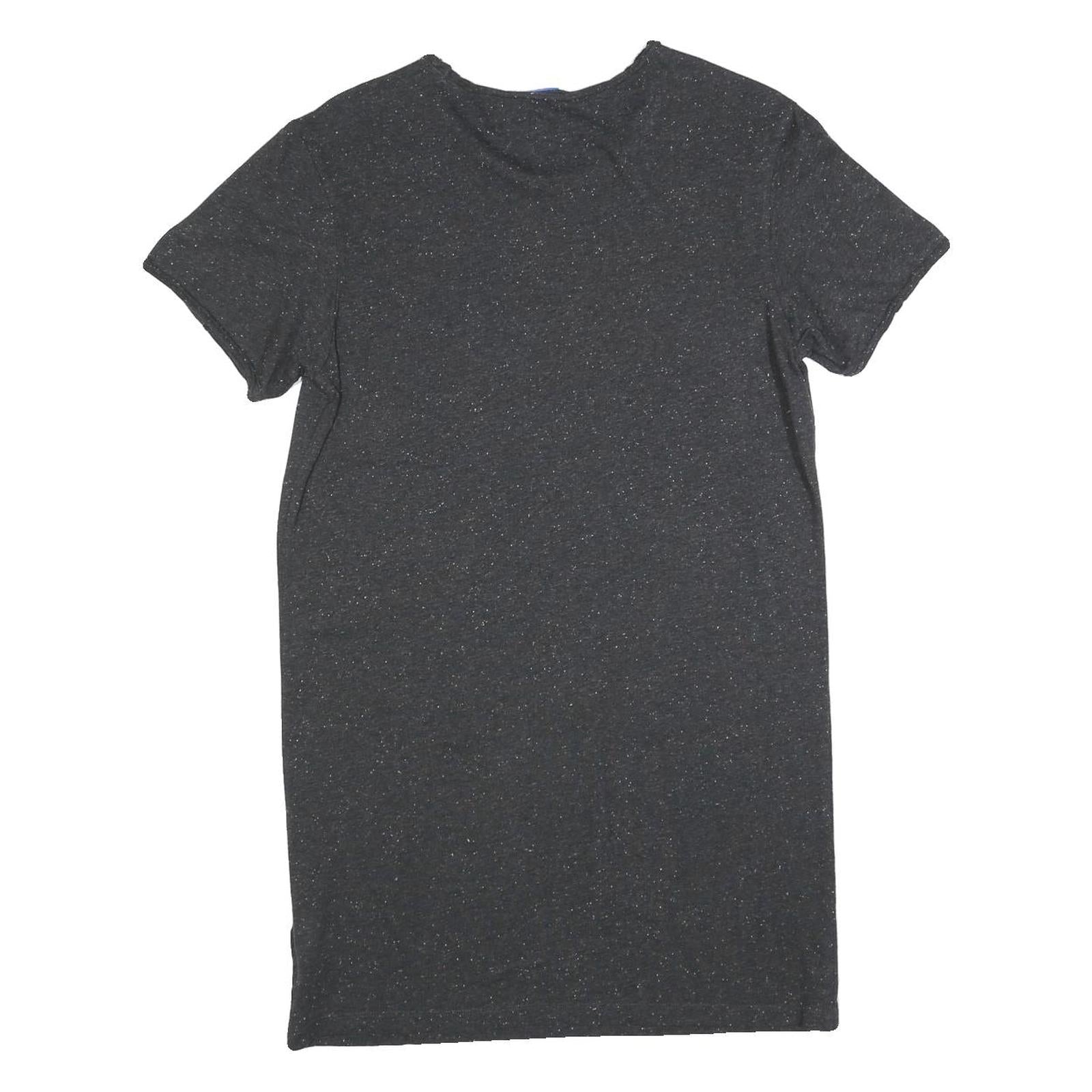 ADIDAS Womens Black Cotton Blend T-Shirt Plain Short Sleeve Mini Dress UK 6
