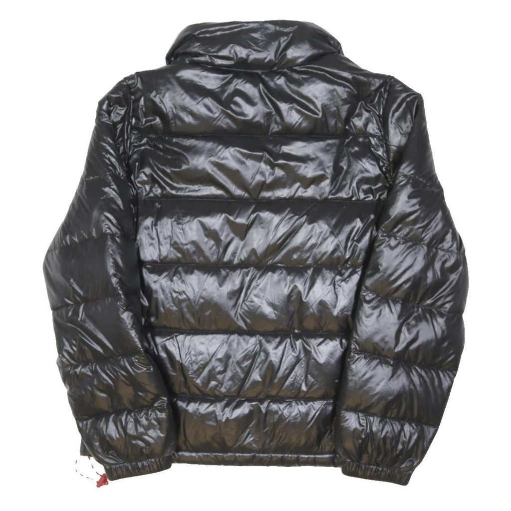 LEVI'S Womens Black Down Puffer Jacket XS Shiny Zip Casual Lightweight Outerwear