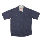 WRANGLER Mens Blue Short Sleeve Cotton Blend Casual Shirt M Workwear