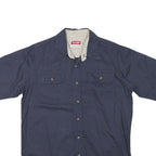 WRANGLER Mens Blue Short Sleeve Cotton Blend Casual Shirt M Workwear