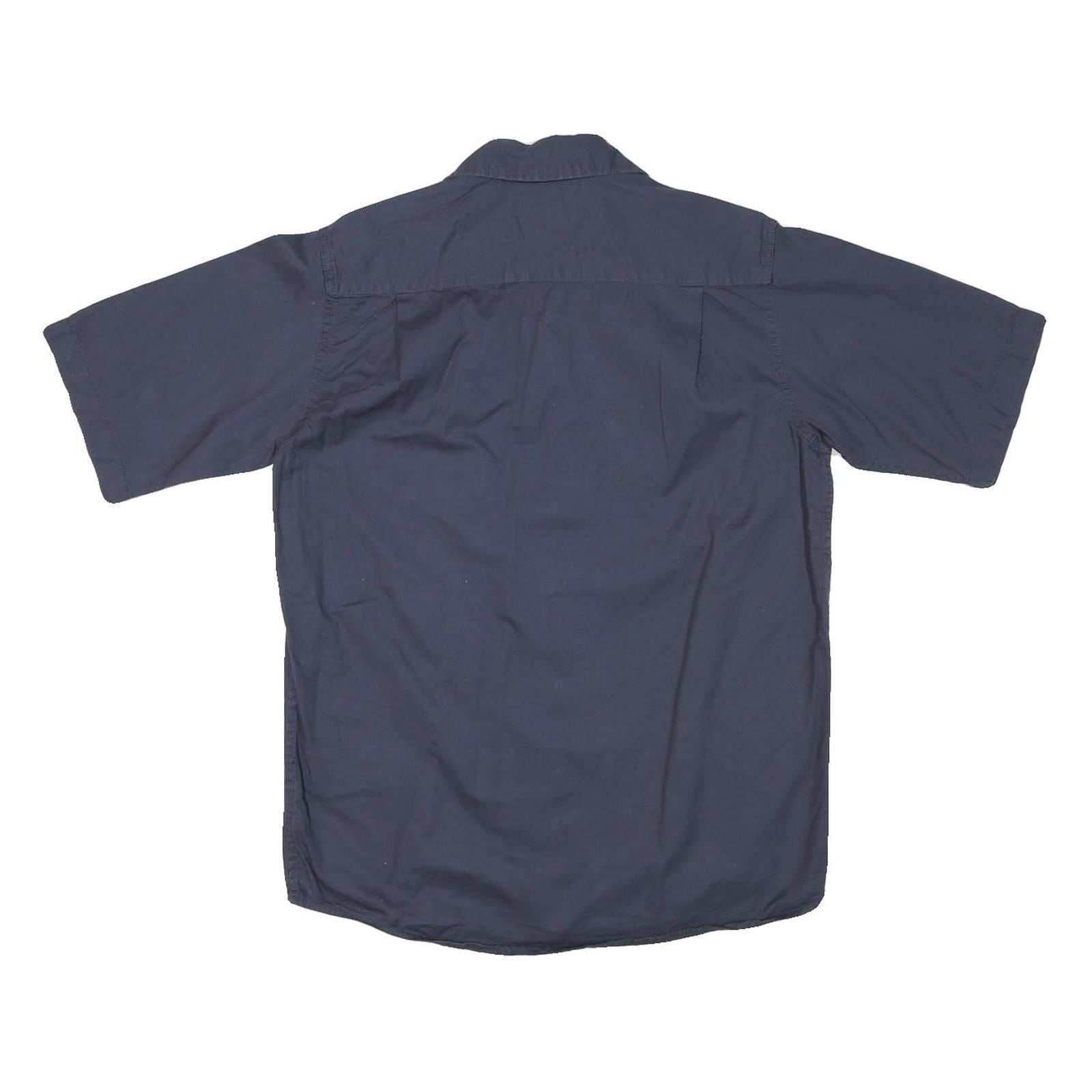 WRANGLER Mens Blue Short Sleeve Cotton Blend Casual Shirt M Workwear