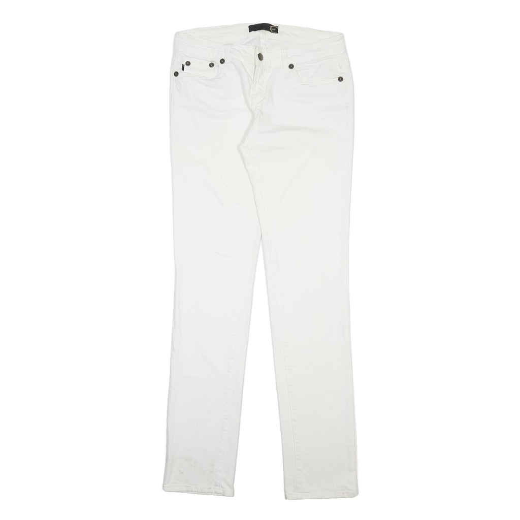 JUST CAVALLI Womens Slim White Cotton Blend Denim Slim Jeans W30 L34 Stylish