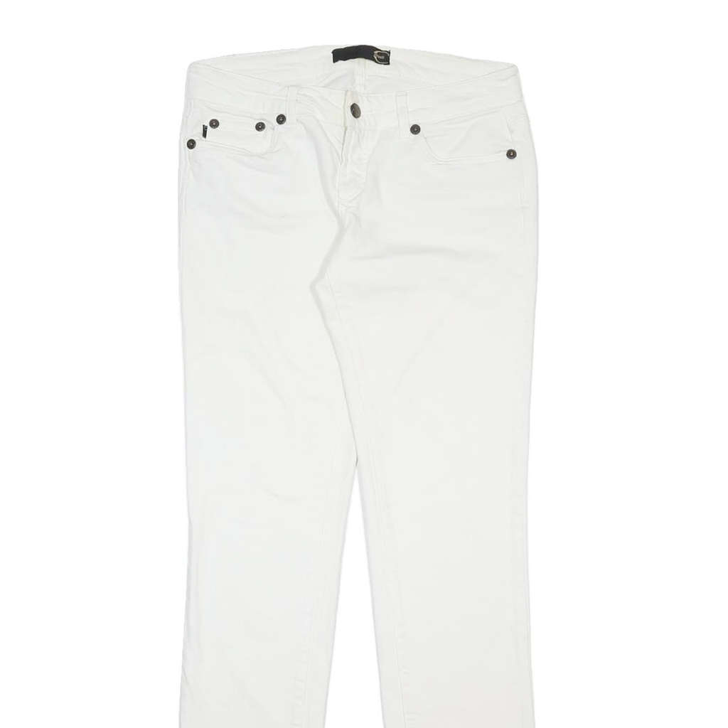 JUST CAVALLI Womens Slim White Cotton Blend Denim Slim Jeans W30 L34 Stylish