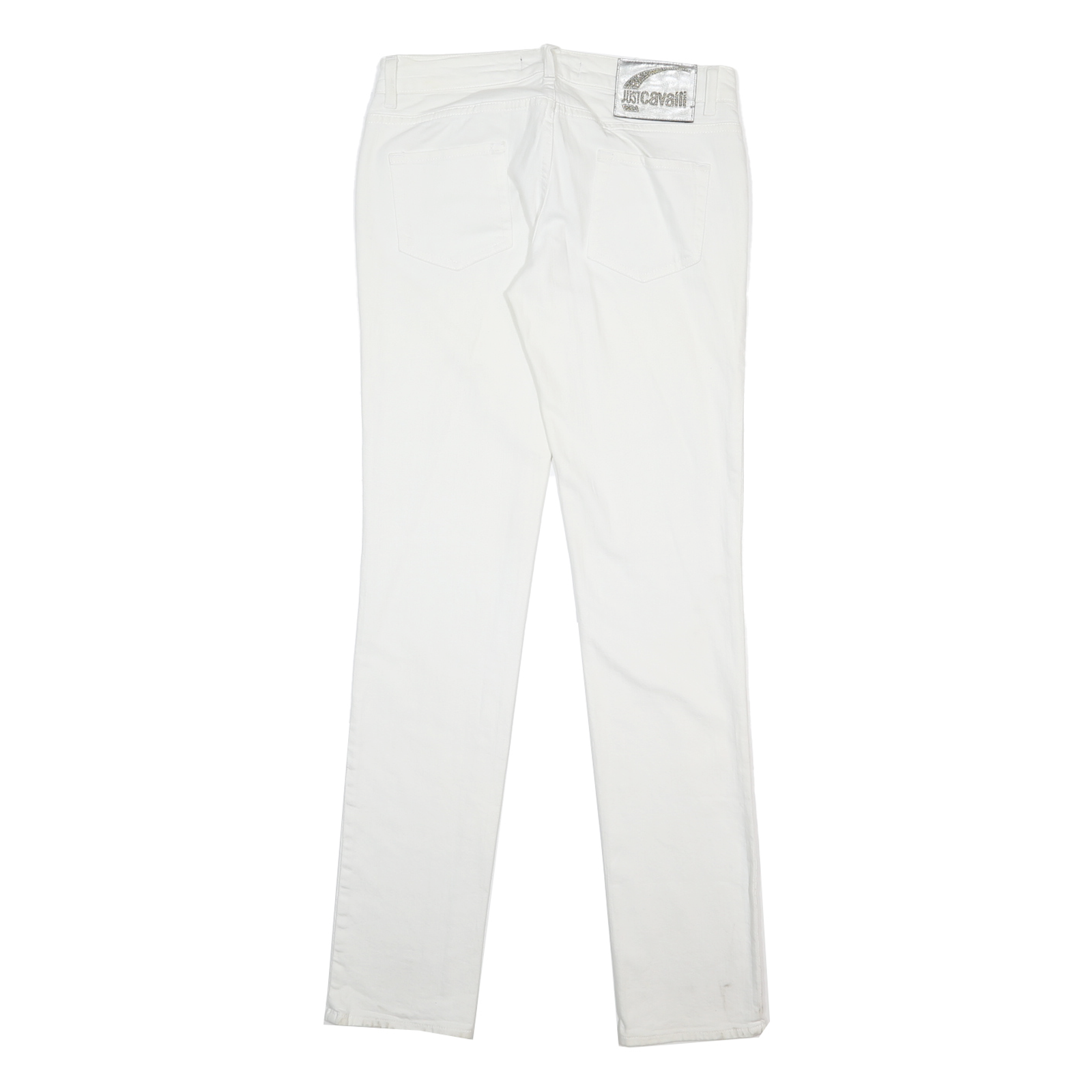 JUST CAVALLI Womens Slim White Cotton Blend Denim Slim Jeans W30 L34 Stylish