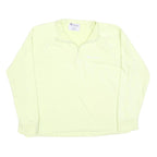 CHAMPION Womens Cream 1/4 Zip Sweatshirt L Cotton Blend Athletic Pullover