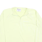 CHAMPION Womens Cream 1/4 Zip Sweatshirt L Cotton Blend Athletic Pullover