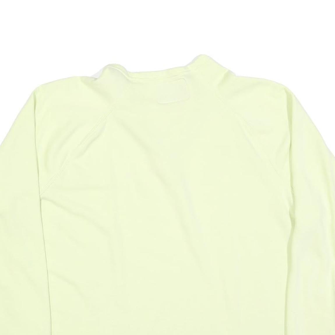 CHAMPION Womens Cream 1/4 Zip Sweatshirt L Cotton Blend Athletic Pullover