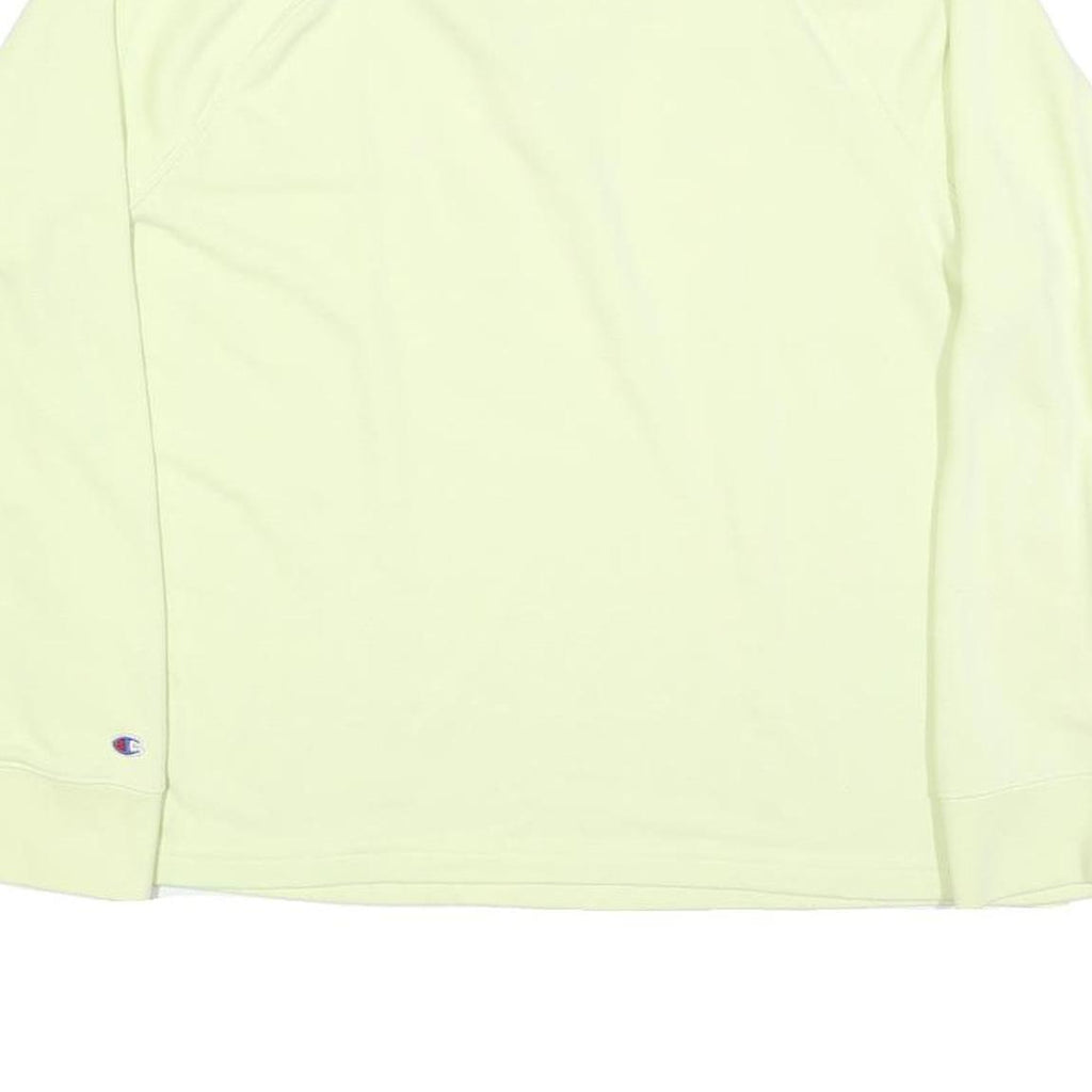 CHAMPION Womens Cream 1/4 Zip Sweatshirt L Cotton Blend Athletic Pullover