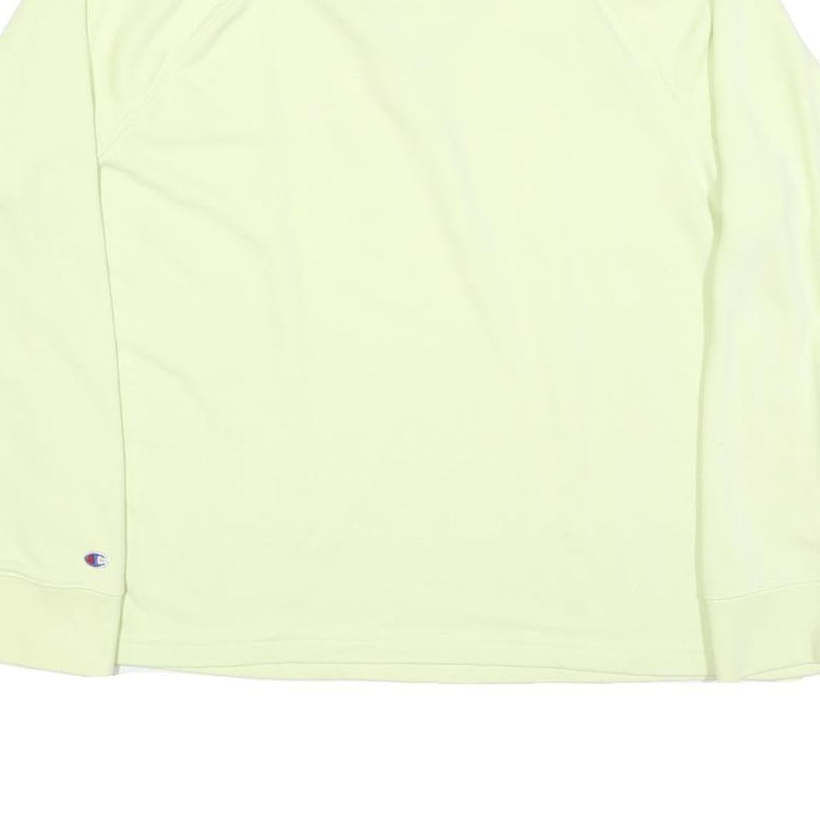 CHAMPION Womens Cream 1/4 Zip Sweatshirt L Cotton Blend Athletic Pullover